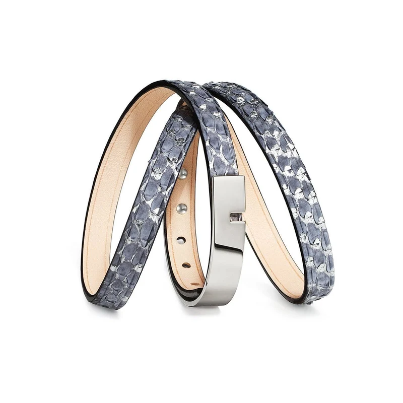Bracelet python gris argent | U'TURN.TRIPLE