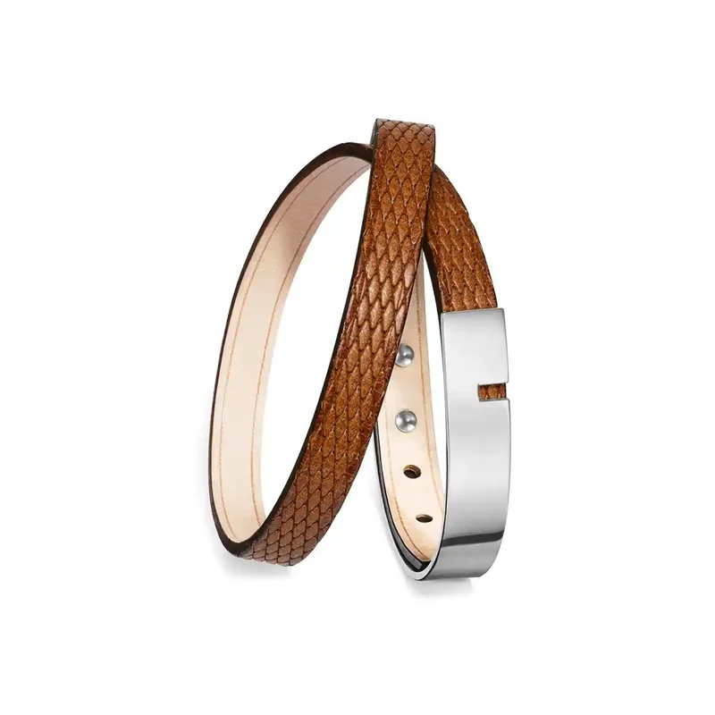 Bracelet homme double tour fauve grain diamant | U'TURN TWICE