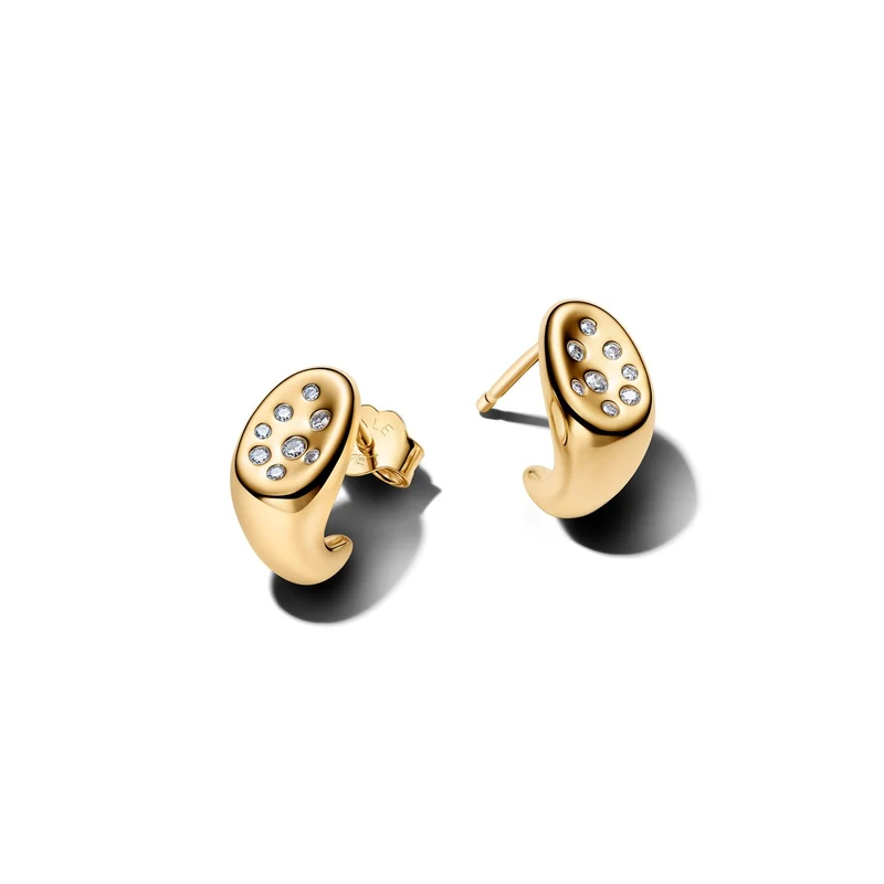 Pandora Essence Clous D’Oreilles Stone-Set De Forme Organique Plaqués Or 264661C01