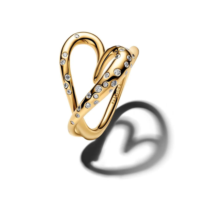 Pandora Essence Bague Cœur Stone-Set De Forme Organique Plaquée Or 164675C01