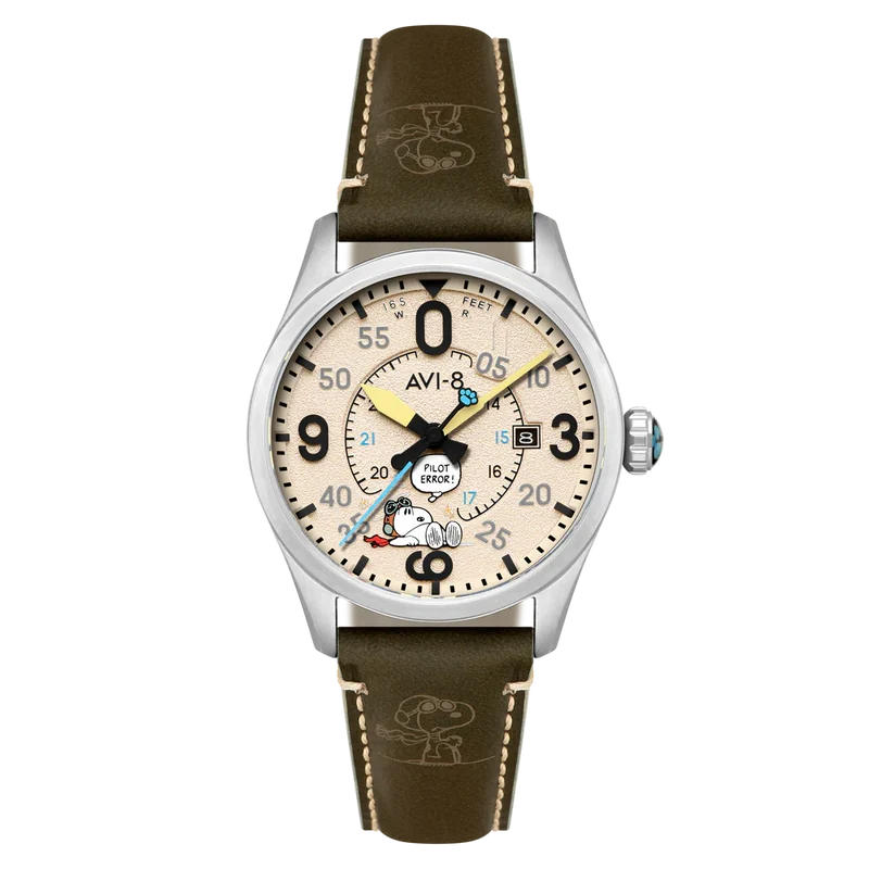 Montre Avi-8 Spitfire Smith Automatic Snoopy Peanuts Flying Ace Pilot Error Deserted