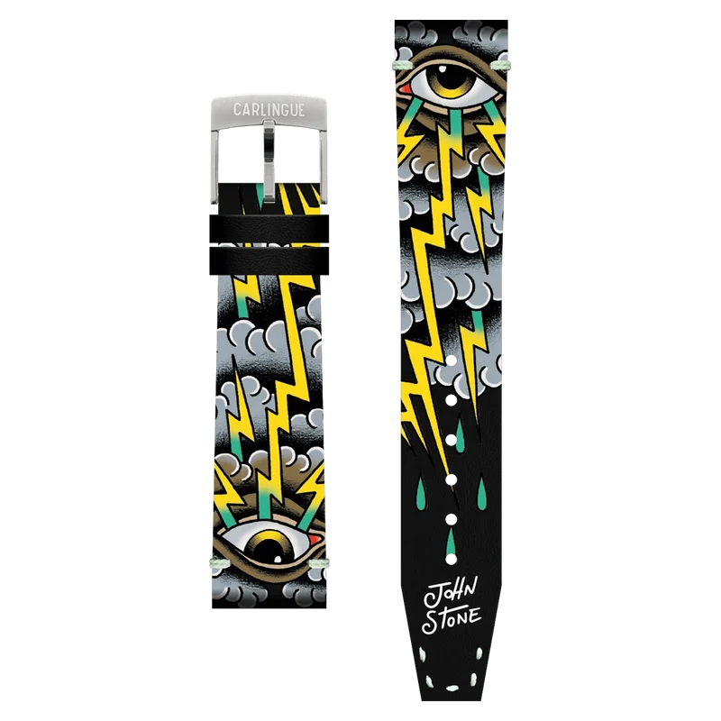 Bracelet Montre CARLINGUE cuir imprimé - Eye In The Sky Tattoo X J. Stone EYESKY20