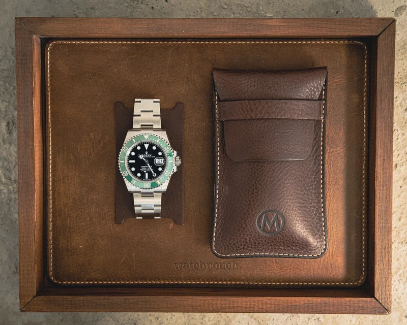 Monochrome - Leather Watch Pouch - Dark Brown