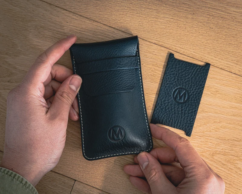 Monochrome - Leather Watch Pouch - Navy Blue