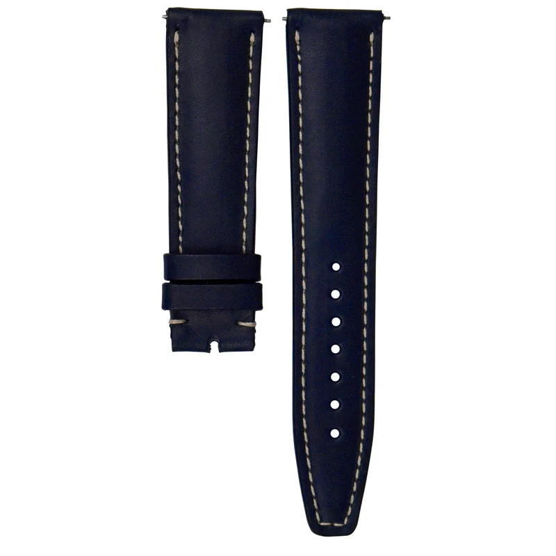 Monochrome - Cuoio Toscane - Bracelet montre en veau - Bleu