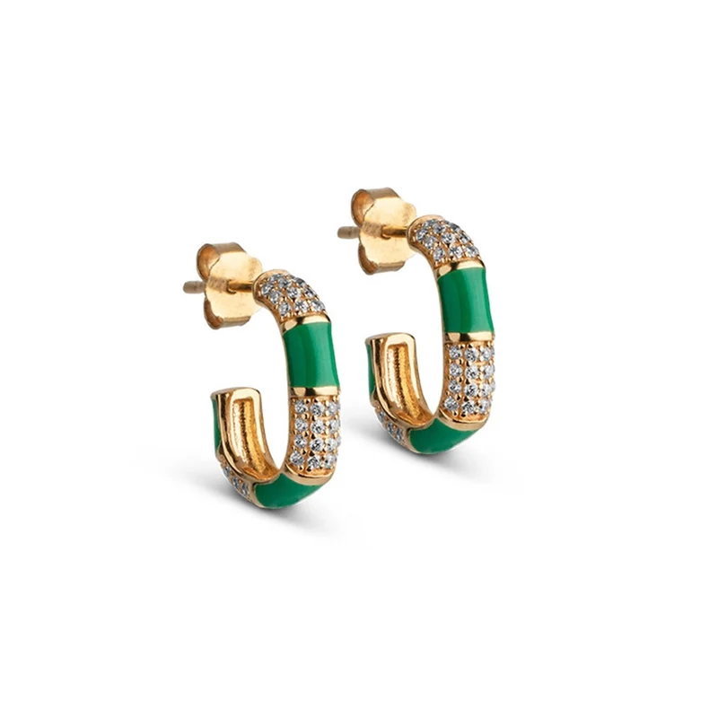 ENAMEL Copenhagen Boucles d'oreilles Plaqué or 18 carats E300G-GGCZ