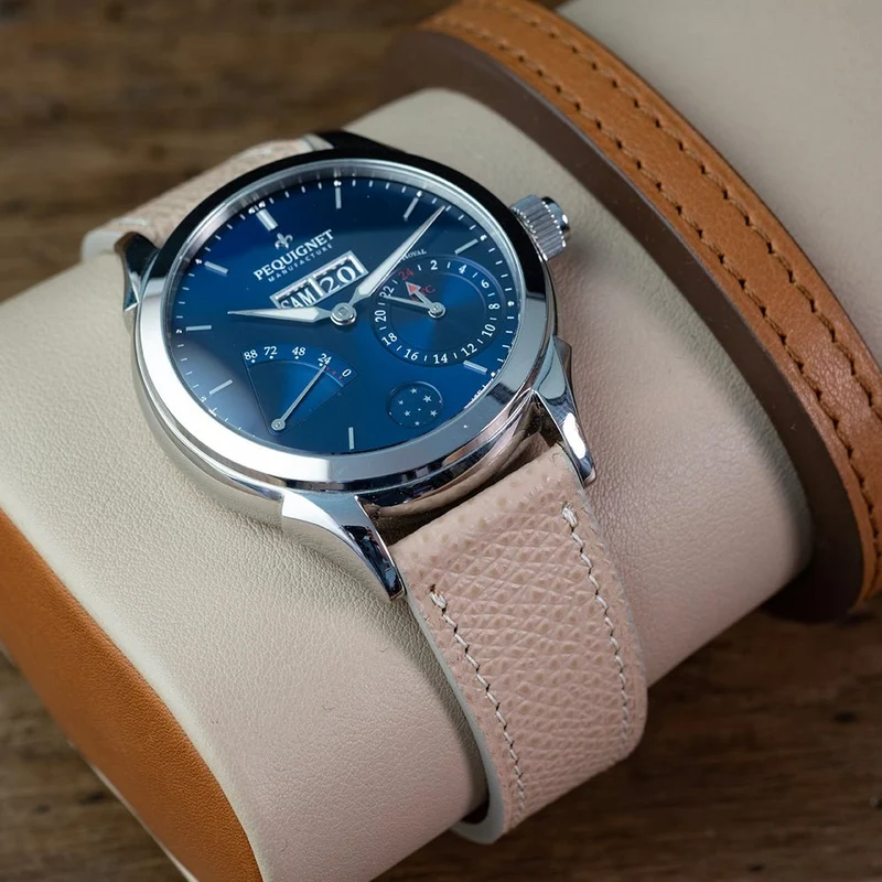 Bracelet de montre veau grainé crème