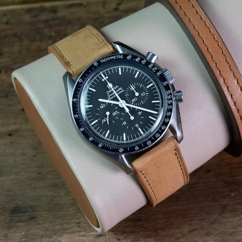 Bracelet Nubuck caramel compatible boucle déployante omega