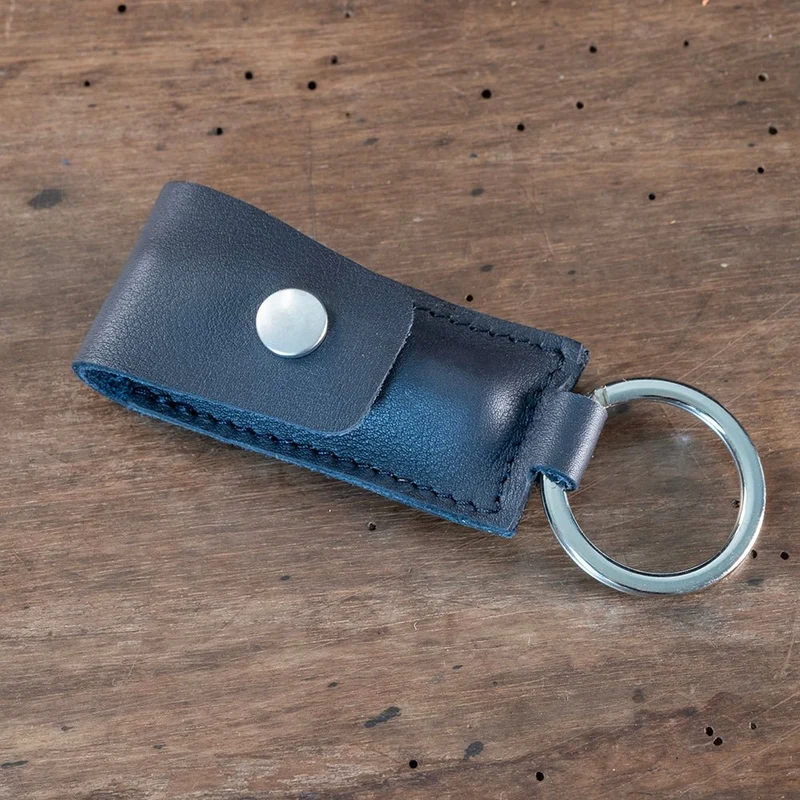 Spring bar tool marine blue leather pouch