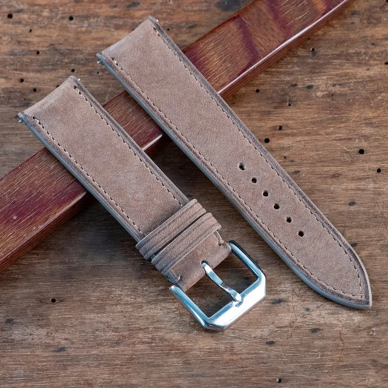 Bracelet nubuck taupe anses courbes