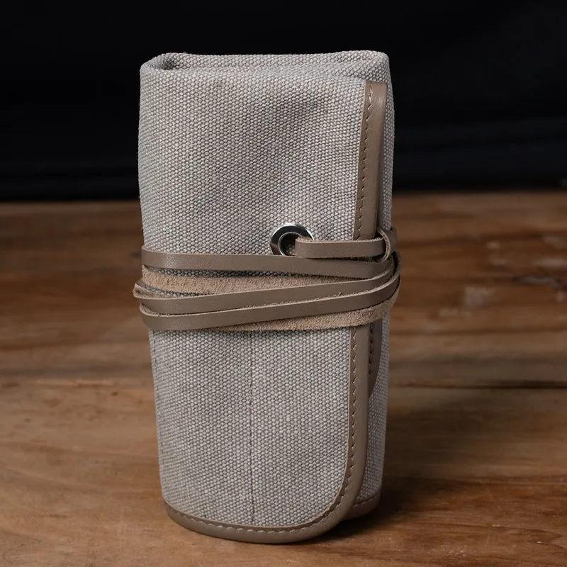 Marmotte toile cuir 5 montres sable