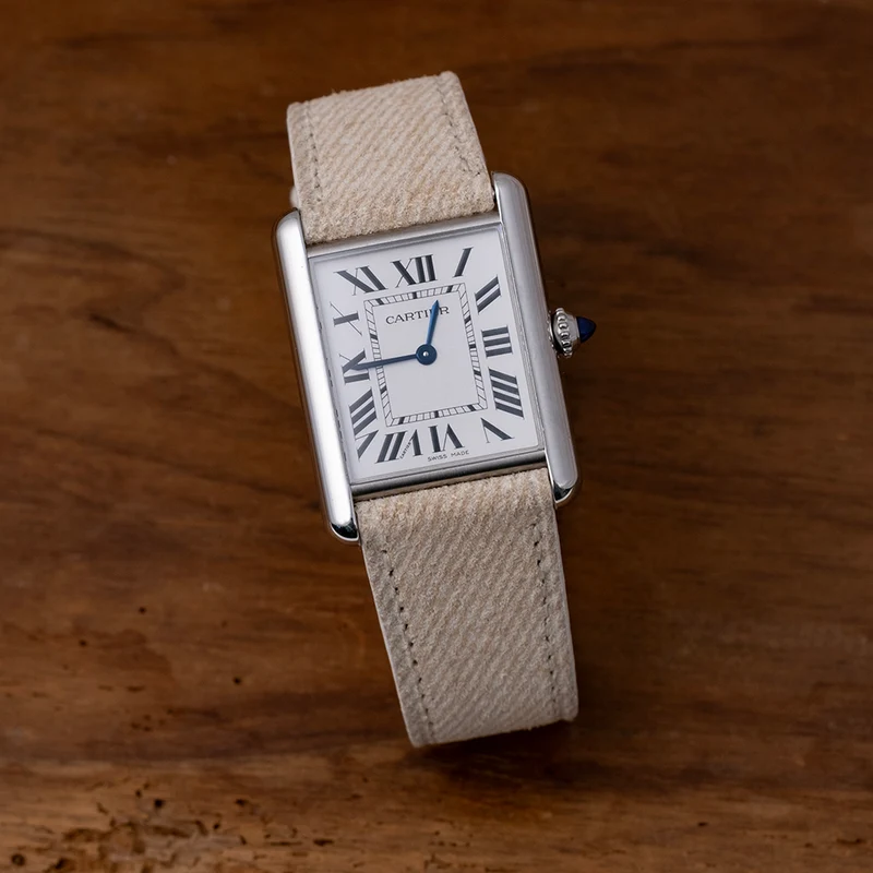 Bracelet de montre suède denim lin