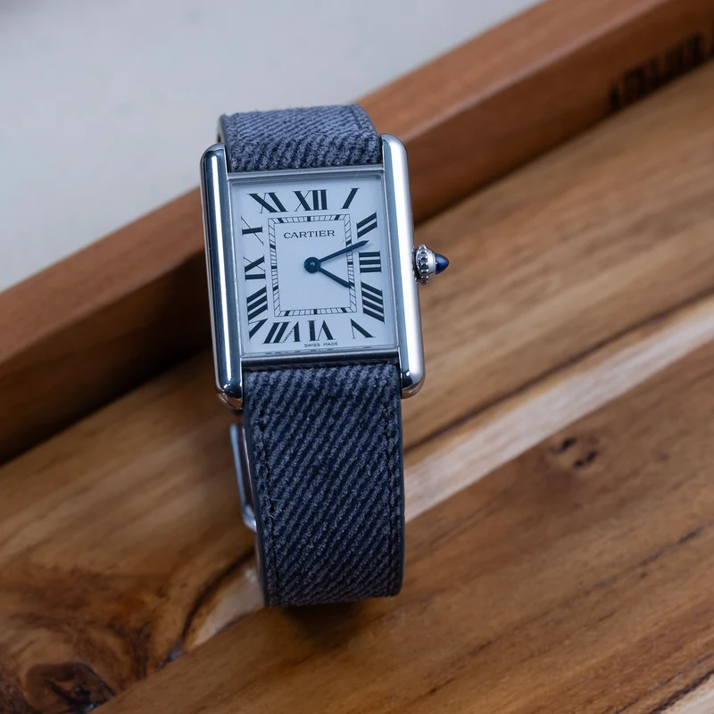 Bracelet de montre suède denim gris
