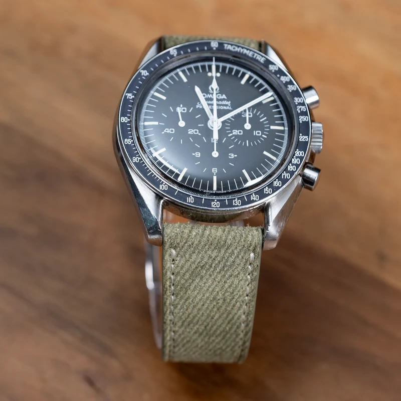 Bracelet de montre suède denim vert