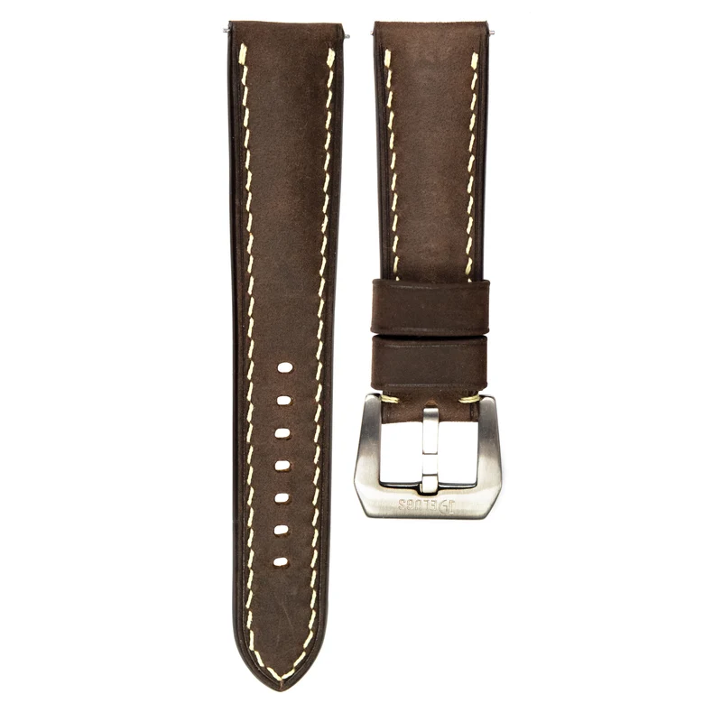 Delugs - Bracelet montre en veau Crazy Horse - Marron