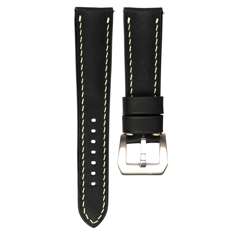Delugs - Bracelet montre en veau Crazy Horse - Noir