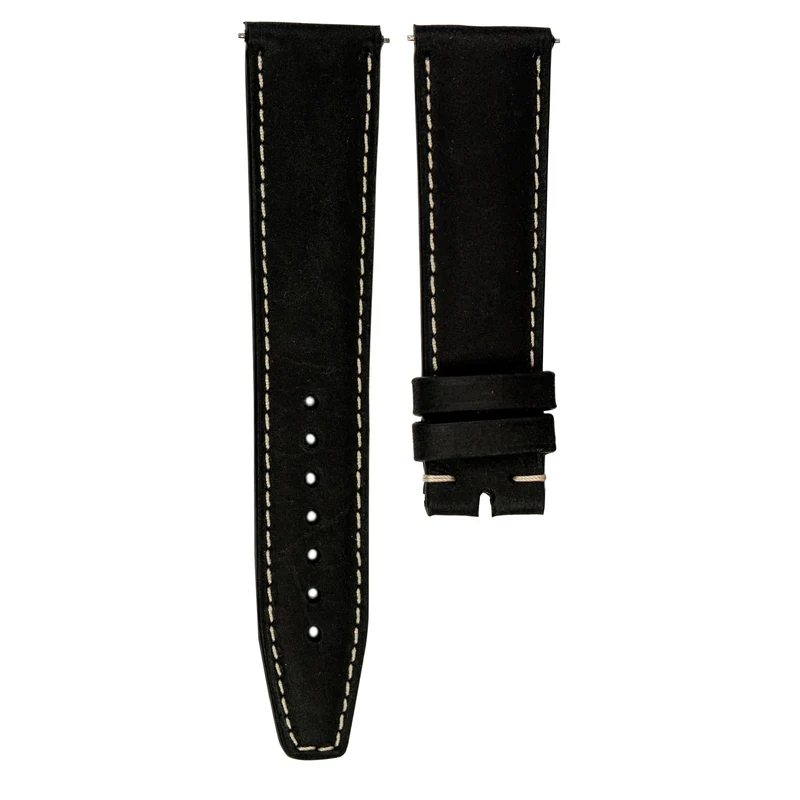 Monochrome - Bracelet montre veau ciré vintage - noir