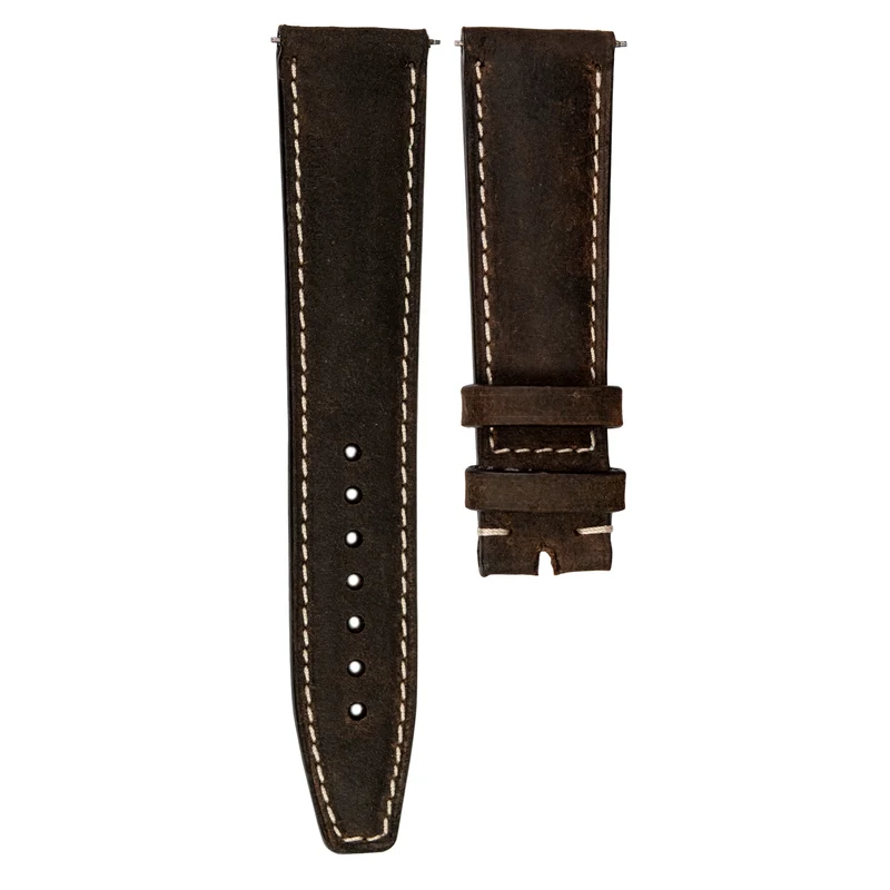 Monochrome - Bracelet montre veau ciré vintage - marron