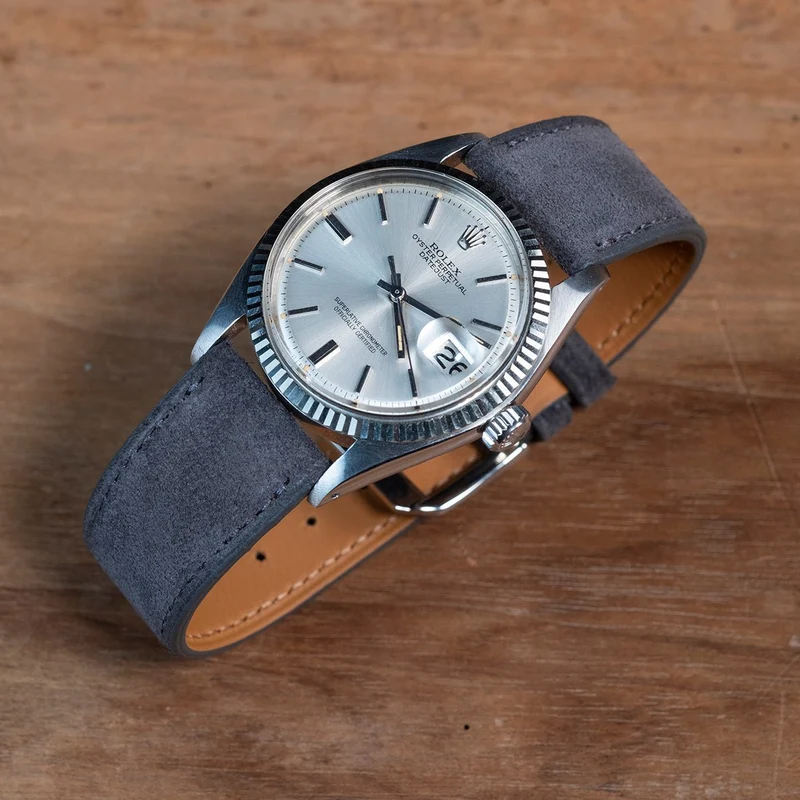 Bracelet suède gris anthracite