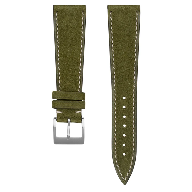 Monochrome - Bracelet montre en nubuck - Vert