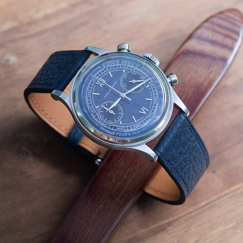 Bracelet de montre taurillon bleu
