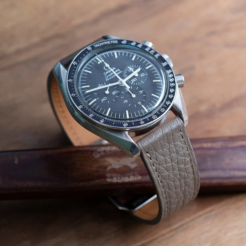 Bracelet de montre taurillon taupe