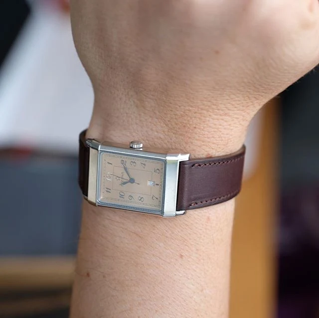 Bracelet de montre veau sellier chocolat