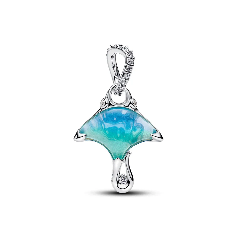 Pandora Moments Charm Pendant Manta Ray Murano Glass And Enamel 794685C01