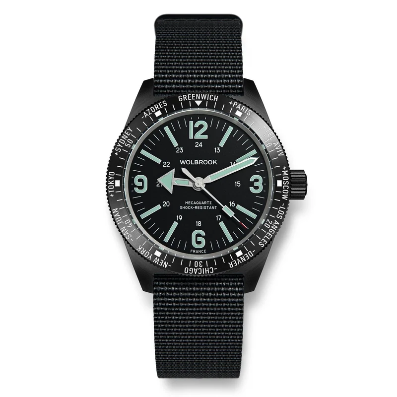 Skindiver WT Mecaquartz Watch - Green Lum & Black PVD