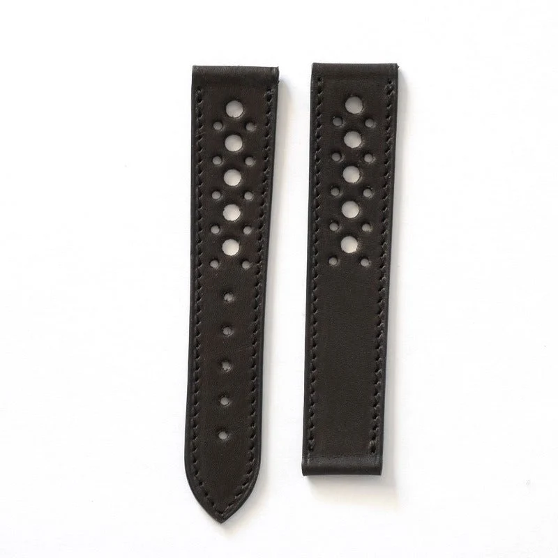 Bracelet rallye noir compatible boucle déployante omega