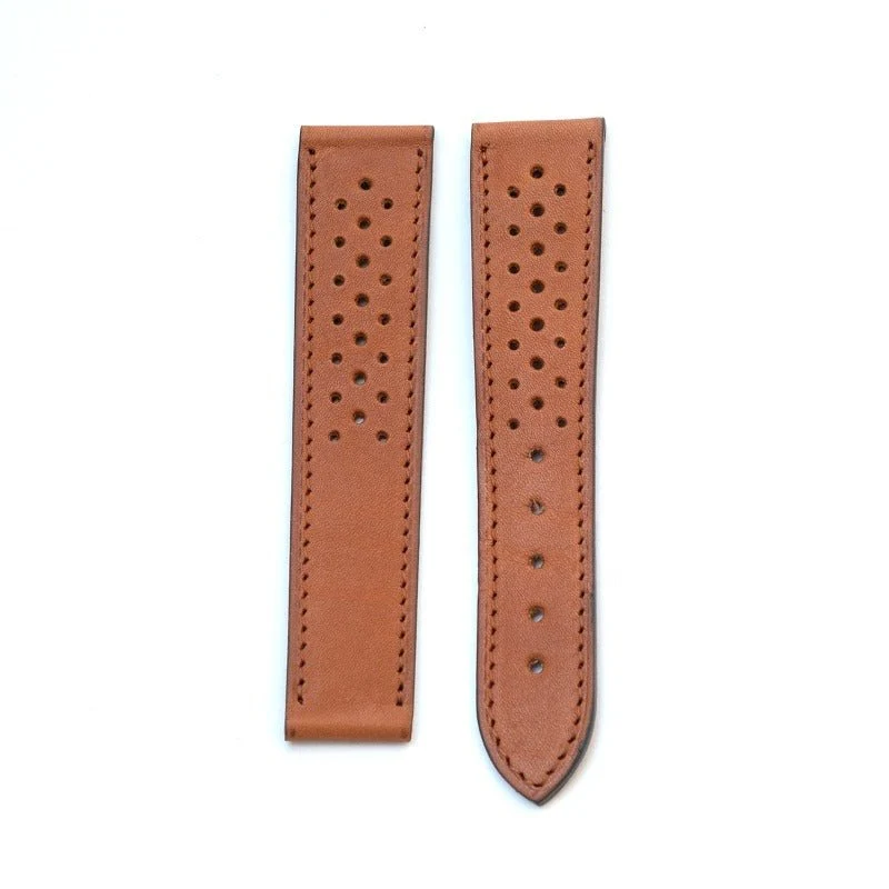 Bracelet racing veau sellier naturel compatible boucle déployante omega