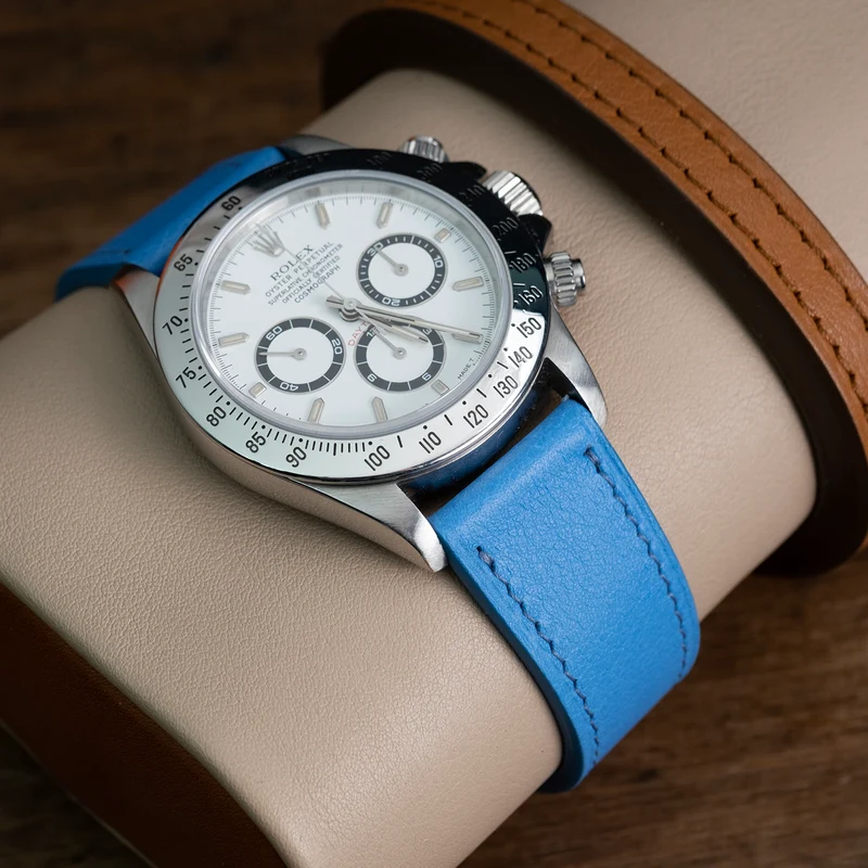 Bracelet de montre veau bleu clair