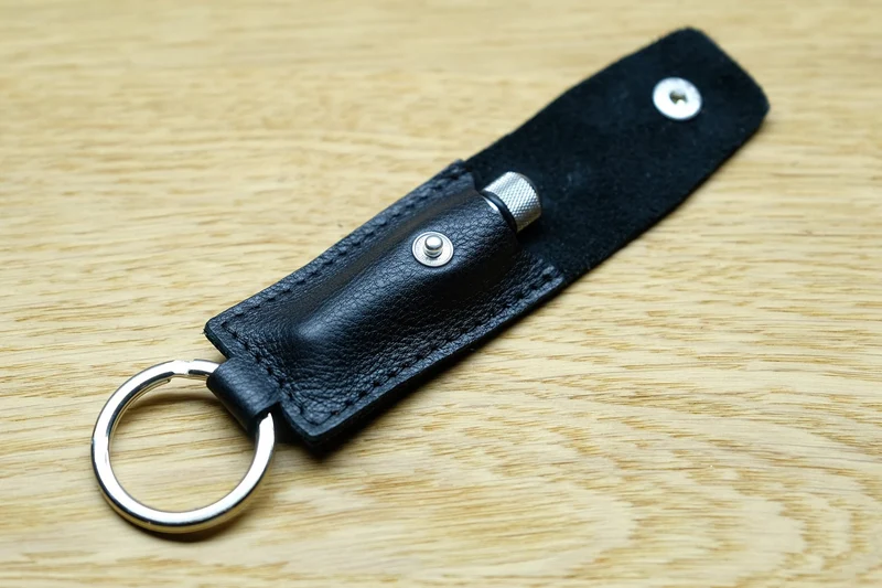 Spring bar tool black leather pouch