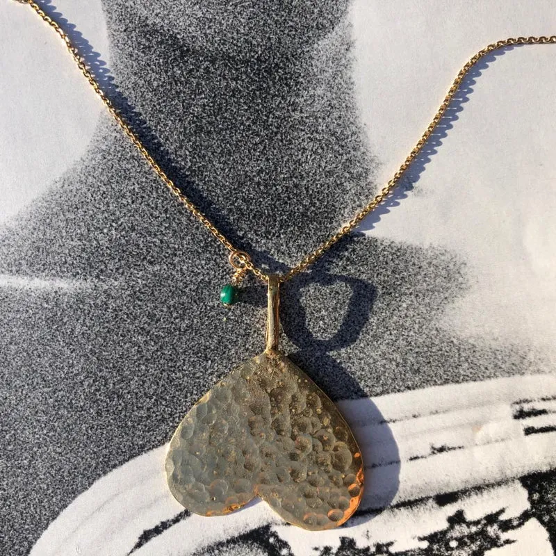Collier COEUR A L'ENVERS martelé