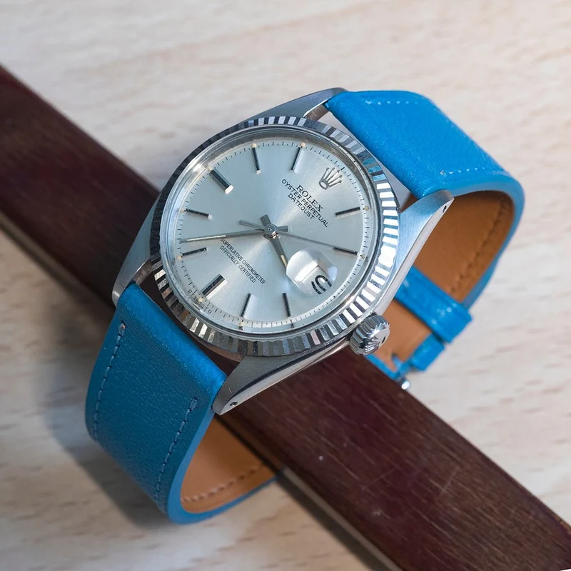 Bracelet chèvre bleu denim
