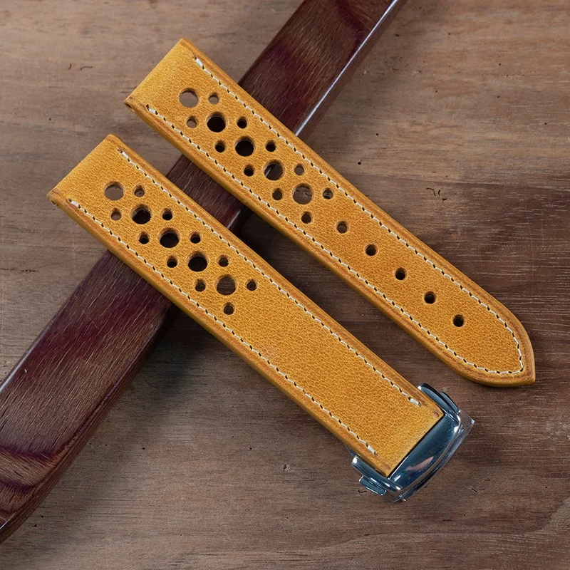 Bracelet rallye Tuscany ocre compatible boucle déployante omega
