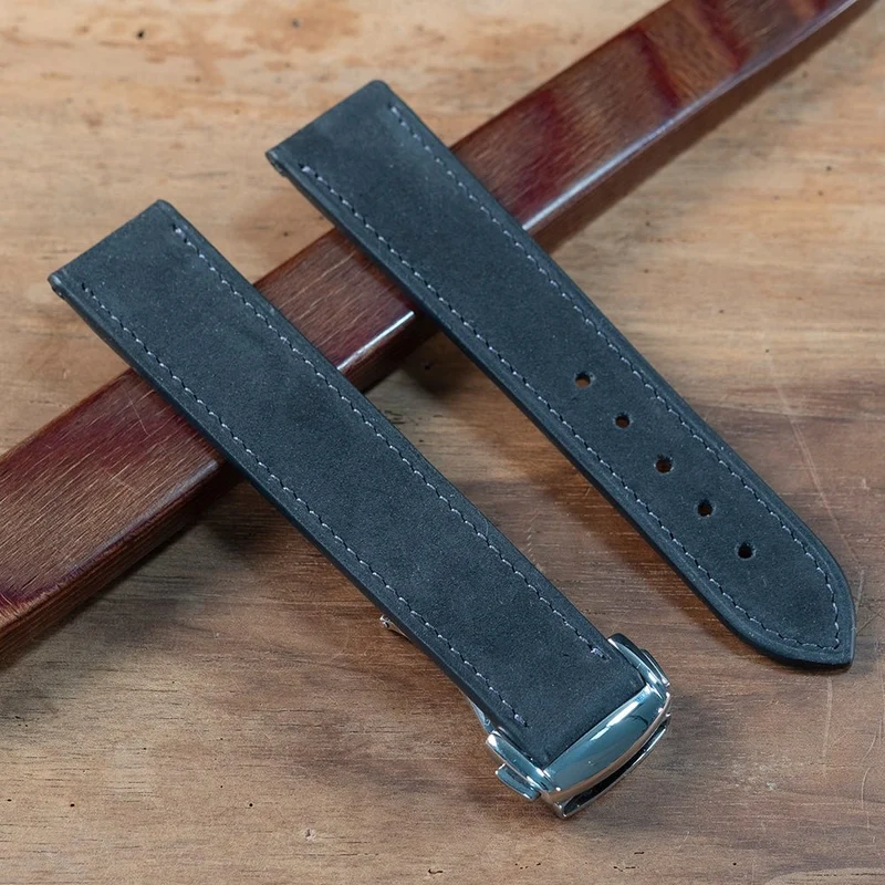 Bracelet Nubuck Anthracite compatible boucle déployante omega