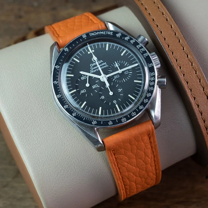 Bracelet de montre taurillon orange
