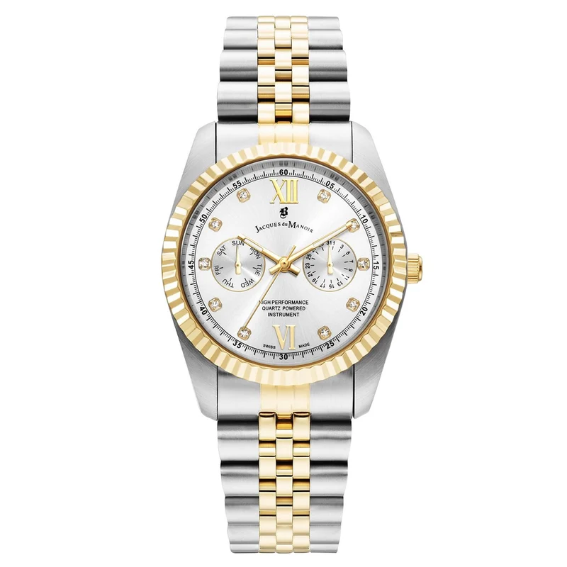 Jacques du Manoir Inspiration Multifunction Montre Unisexe en Acier Argenté et Doré JWN06102