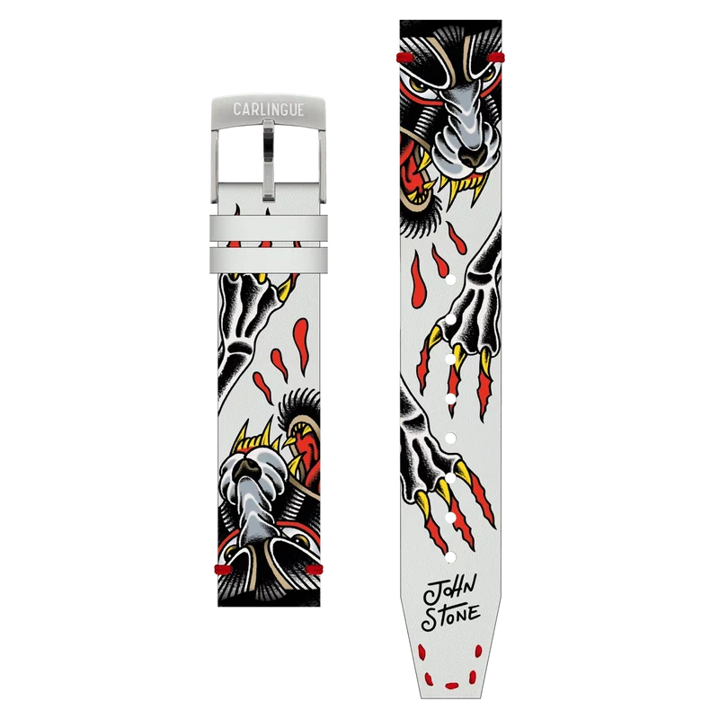 Bracelet Montre CARLINGUE Cuir Imprimé - Gray Wolf Tattoo X J. Stone GRAYWOLF18