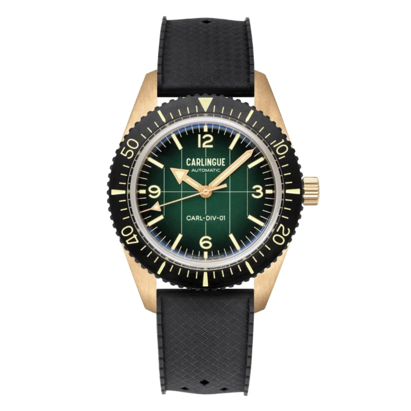 Montre CARLINGUE Diver 01 Bronze Et Vert CT-001-A