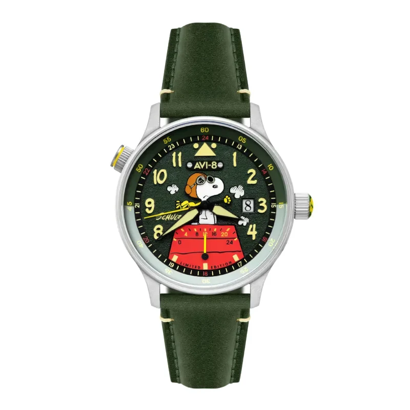Montre AVI-8 Hawker Hurricane McKellar Dual Time Peanuts Snoopy Flying Ace AV-4151-05