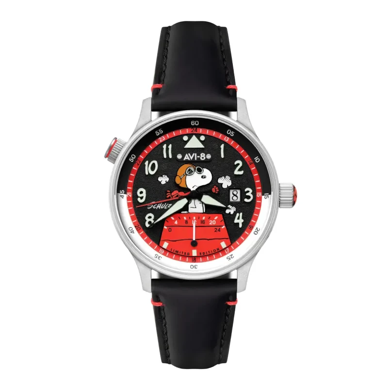Montre AVI-8 Hawker Hurricane McKellar Dual Time Peanuts Snoopy Flying Ace AV-4151-01