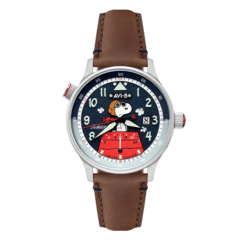 Montre AVI-8 Hawker Hurricane McKellar Dual Time Peanuts Snoopy Flying Ace AV-4151-04