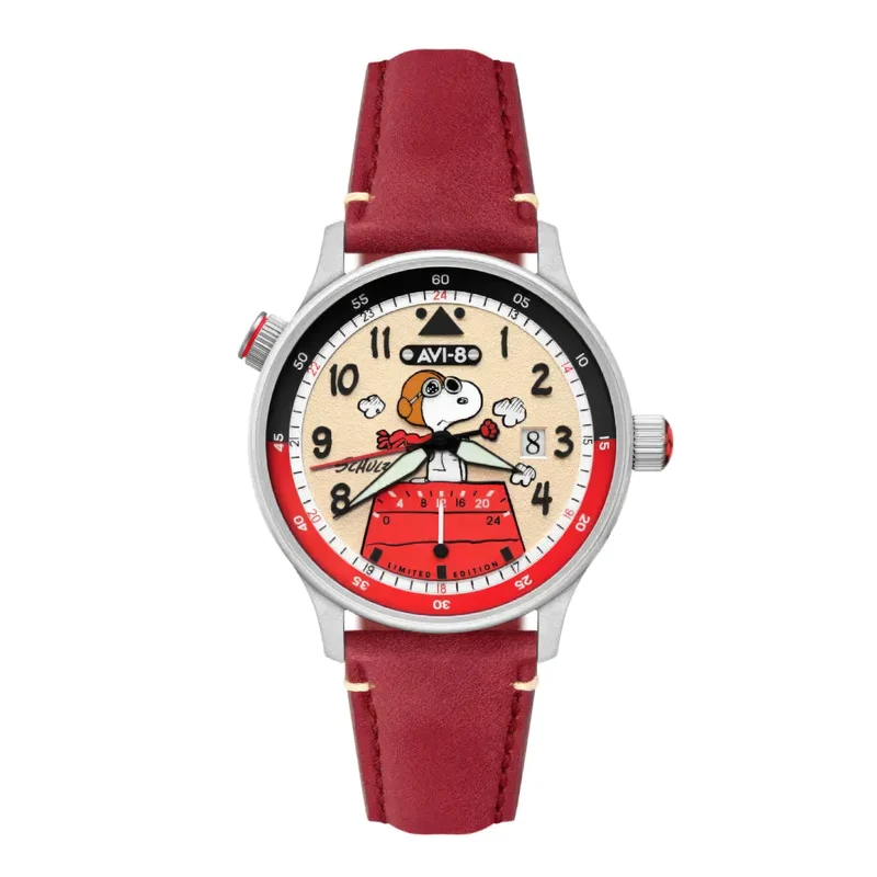 Montre AVI-8 Hawker Hurricane McKellar Dual Time Peanuts Snoopy Flying Ace AV-4151-03