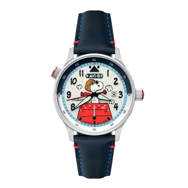 Montre AVI-8 Hawker Hurricane McKellar Dual Time Peanuts Snoopy Flying Ace AV-4151-02