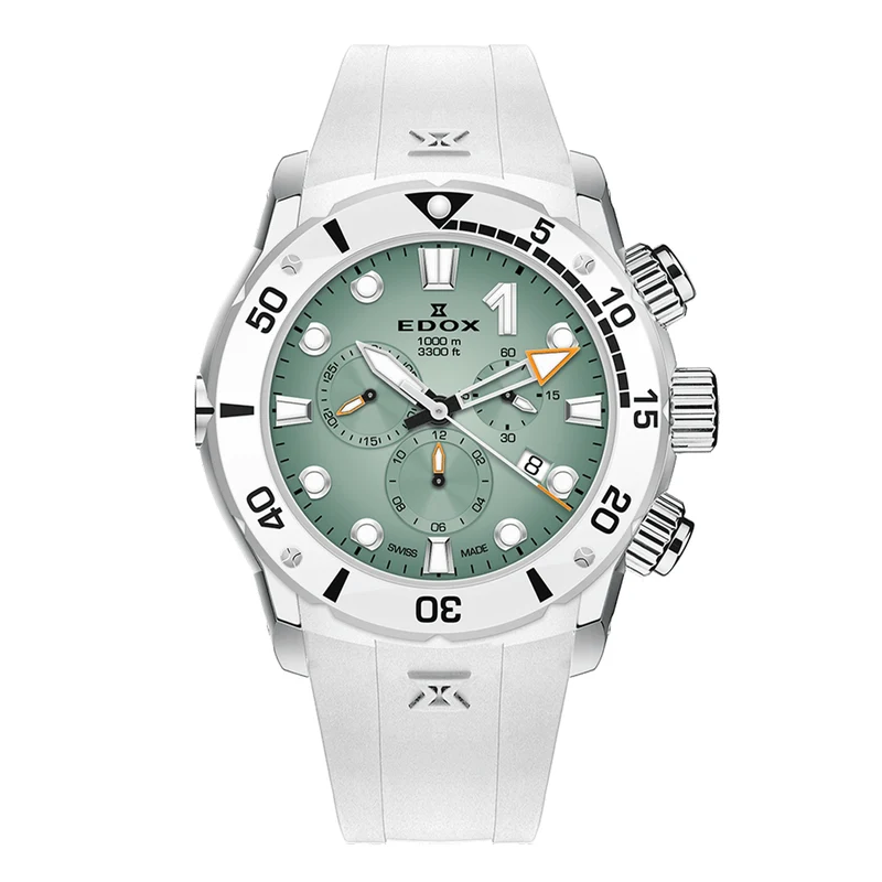 Montre Edox CO-1 Chronographe Quartz Blanche 10242-TINBN-VIDNO