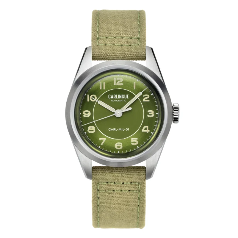 Montre CARLINGUE Military 01 - Vert & Vert Kaki CT-003-D