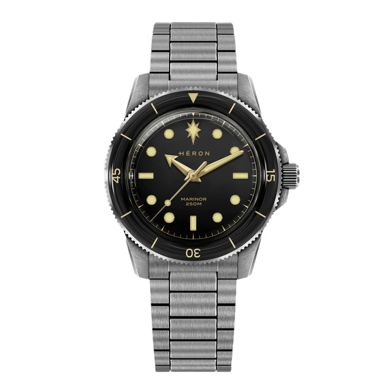 Montre Héron Marinor - Gilt & Black 3004-A