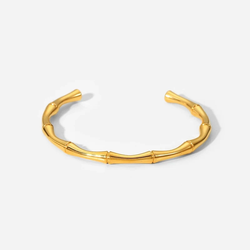 Bracelet jonc bambou ouvert doré | Melissa